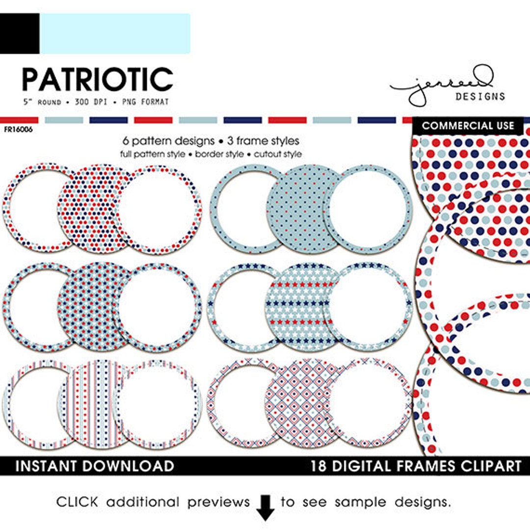 Patriotic Printable Frames Clip Art Fourth of July Clip Art Borders ...