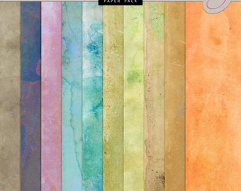 Watercolor Digital Scrapbook Papers - INSTANT DOWNLOAD