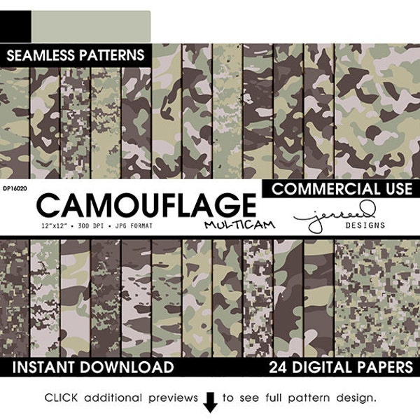 Camouflage Multicam de l'armée, motifs de camouflage militaire, Camoflouge, Camo, motif de l'armée, papier sans couture, 12x12