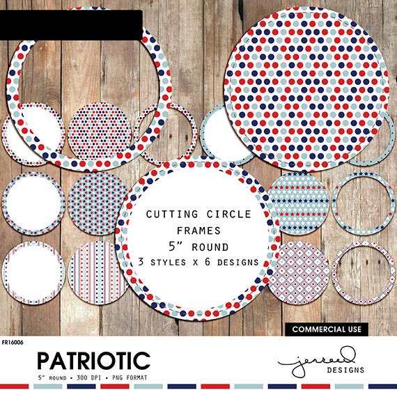 Patriotic Printable Frames Clip Art || Fourth of July Clip Art Borders ...
