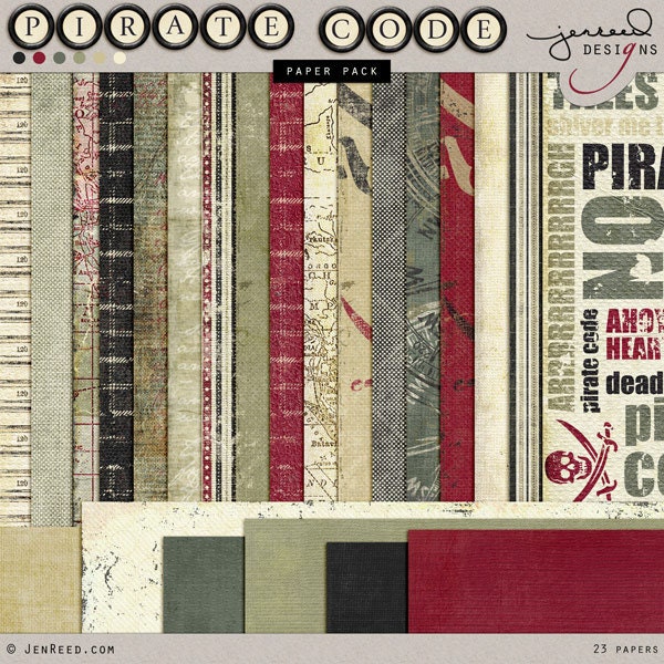 PIRATE Digital Paper - Pirates Theme Paper - Pirate Scrapbook - Pirate Backgrounds - INSTANT DOWNLOAD