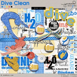 TAUCHEN Scrapbook Kit - Tauch Papier - Tauch Thema - Tauch Hintergründe SOFORT DOWNLOAD