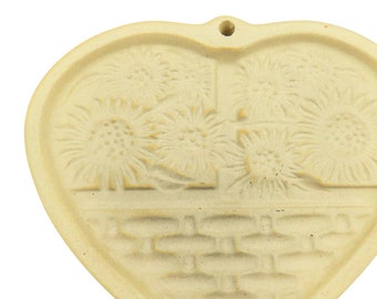 Vintage Stoneware Cookie Mold "Sunflower Basket" Pampered Chef 1994 USA