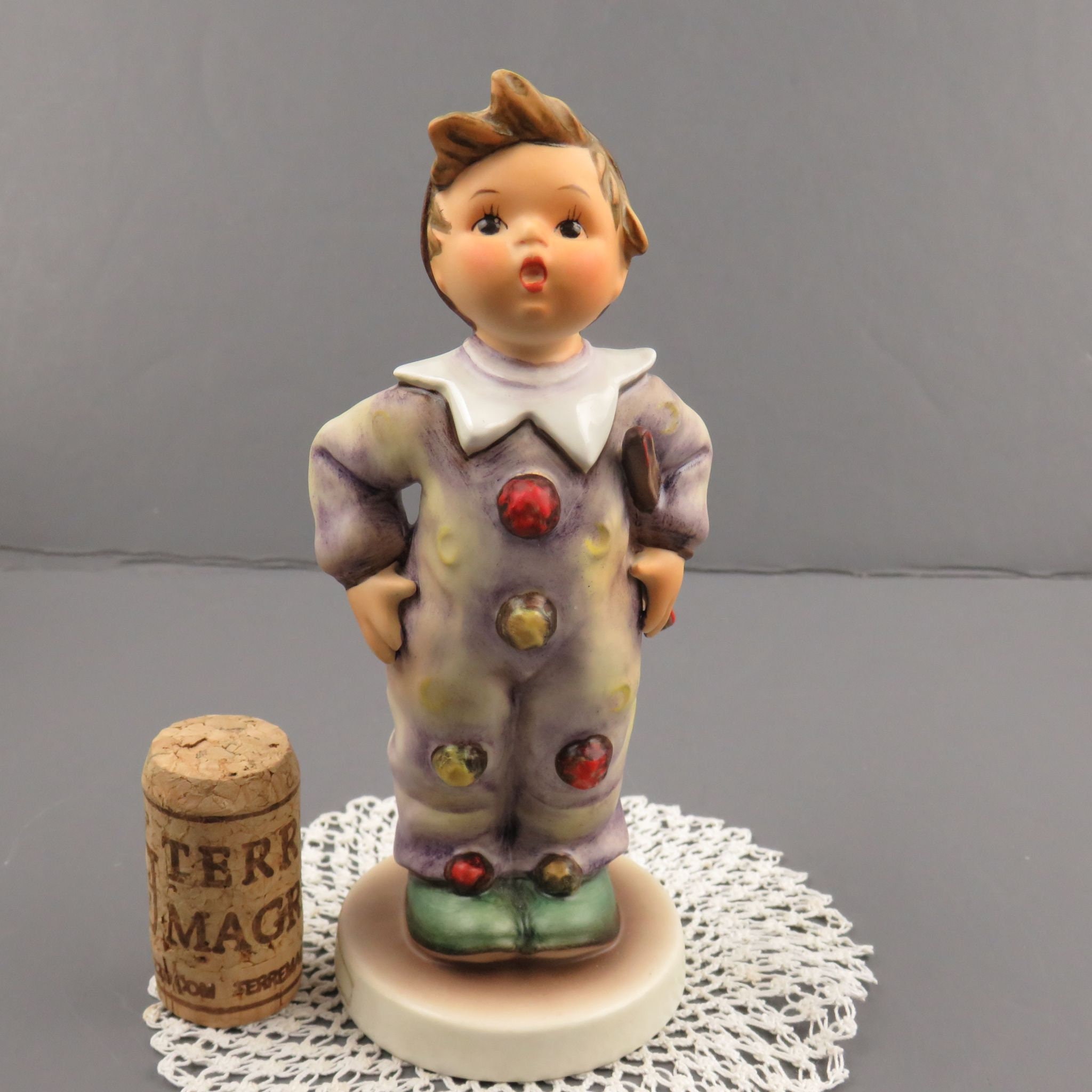 Vintage 1950's Goebel Hummel Carnival 328 Boy in Clown Costume Signed W Germany