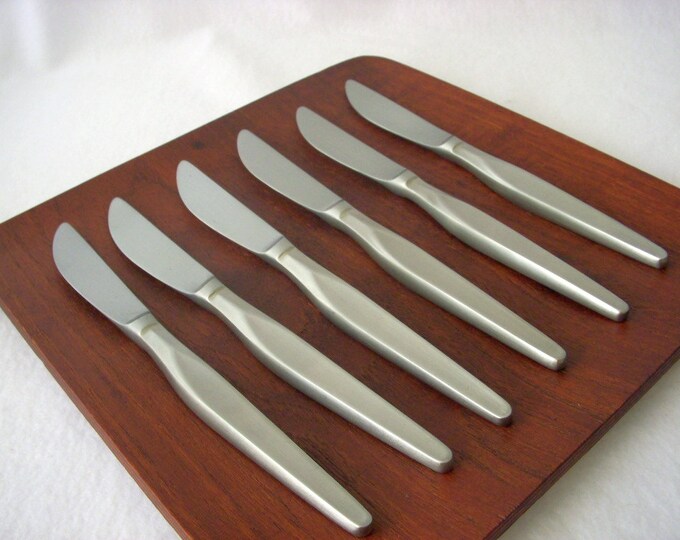 CLEARANCE Mid Century Noritake Stainless Flatware, Set of 6, Satin