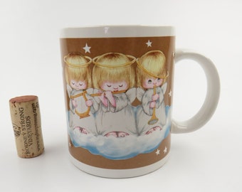 Vintage Hallmark Angel Trio Coffee Mug: 1980s Houston Harvest