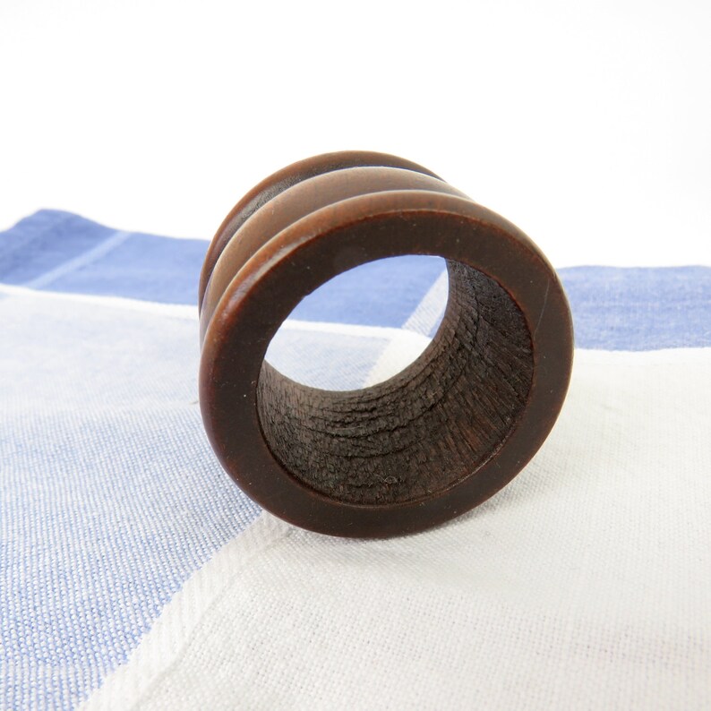 Vintage Wood Napkin Round Ring Holders Set of 8 Dining Table Bohemian and Traditional Decor Vintage Tableware