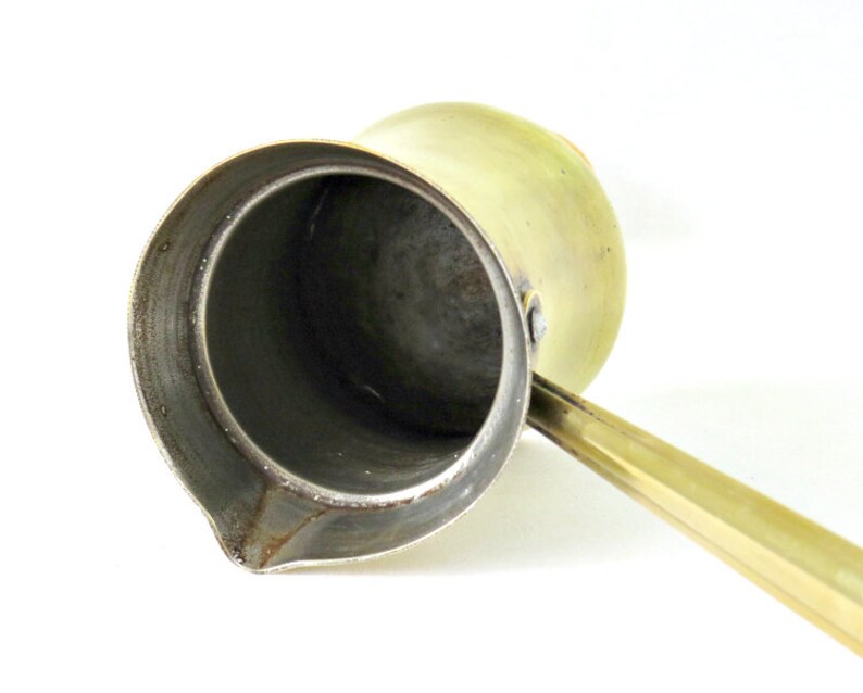 Vintage Brass Turkey Coffee Pourer Tin Lined Long Handle Etsy