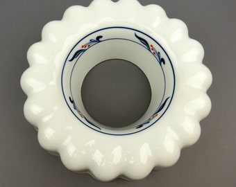 RARE Vintage Dansk Bistro Maribo Porcelain Jello Mold Pan Wall Hanging, White and Blue, Red Berries, Nils Refsgaard, Japan