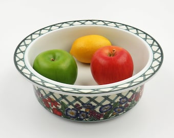 Vintage Dansk International Designs Nordic Garden 8" Porcelain Round Serving Bowl Made in Portugal