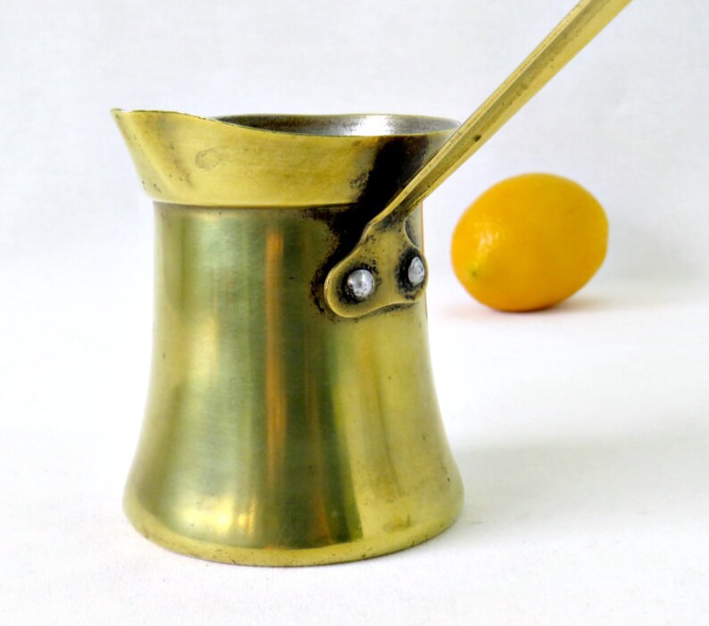 Vintage Brass Turkey Coffee Pourer Tin Lined Long Handle Etsy