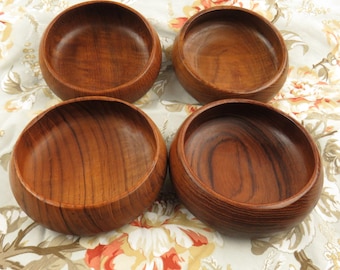 Vintage Teak Wood Salad Bowls | Goodwood Thai Kitchenware, Set of 4