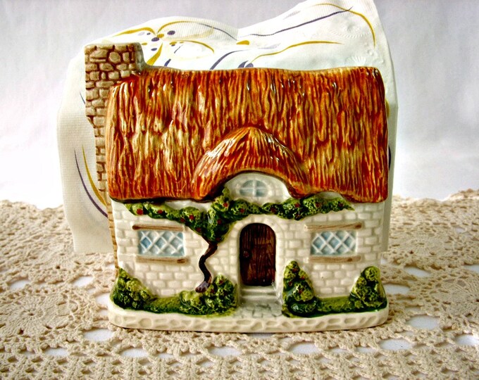Vintage Ceramic Napkin Holder, Otagiri Japan English Cottage Napkin
