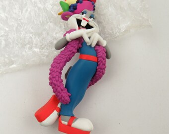 Vintage 1997 Hallmark Keepsake Bugs Bunny Ornament Looney Tunes Handcrafted in Original Box