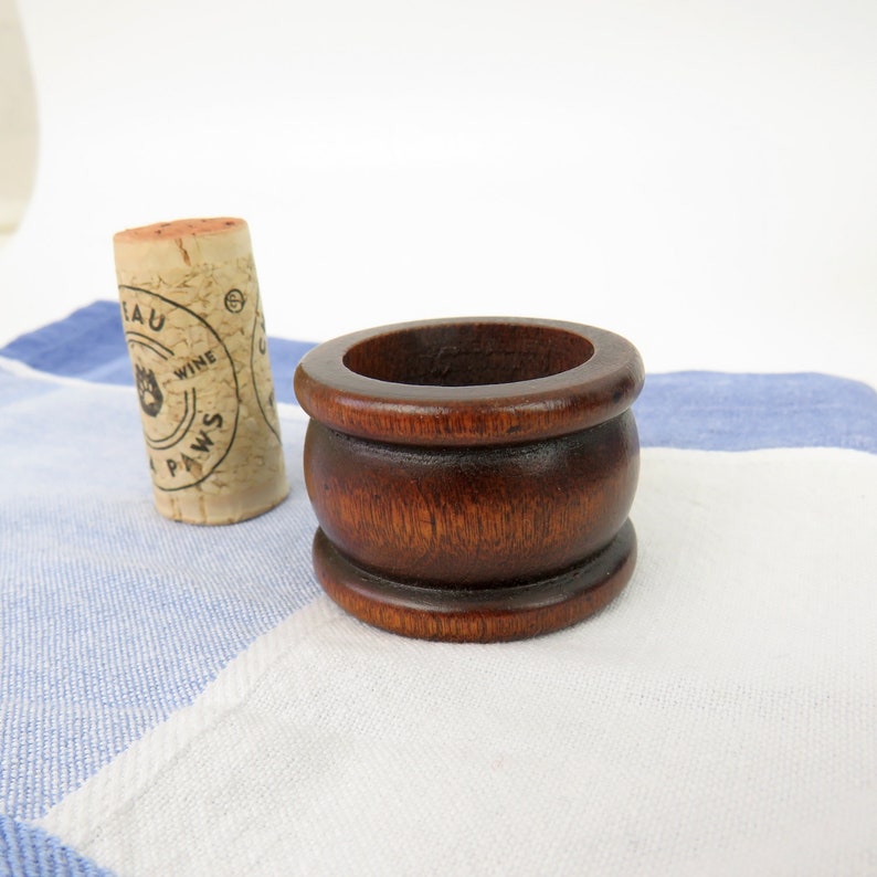 Vintage Wood Napkin Round Ring Holders Set of 8 Dining Table Bohemian and Traditional Decor Vintage Tableware