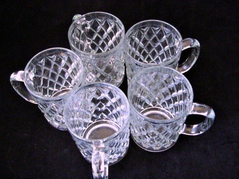 Vintage Arcoroc Crystal Paul Sebastian Cut Glass Mugs Crystal Etsy