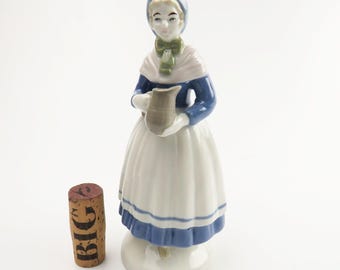 Vintage Milkmaid with Pitcher Porcelain Figurine by Wagner & Apel (GDR)