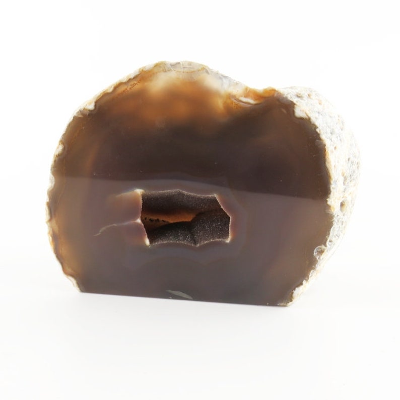 Vintage Smokey Brown Geode Agate With Sugar Crystals Polished - Etsy ...
