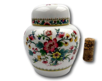 Vintage Coalport Ming Rose Ginger Jar Tea Caddy Bone China Made in England