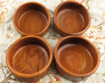 Vintage Teak Salad Bowls Set | Mid-Century Modern Thai Kitchenware
