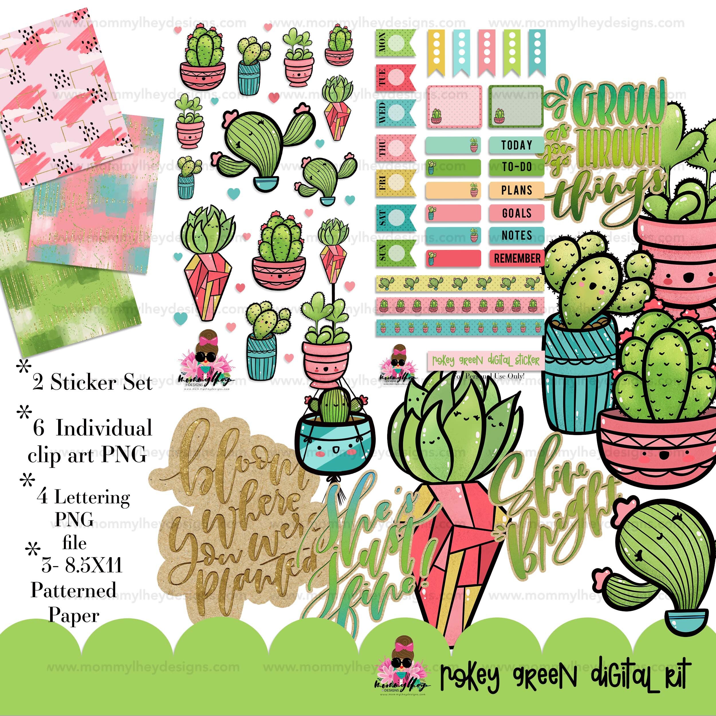 Pinky Cute Sticker Set — MOMMY LHEY DESIGNS
