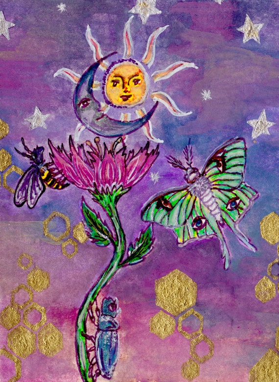 Sun Moon Art Print Dorm Room Decor Insect Art Room Decor Etsy Sun Moon Art Print Dorm Room Decor Insect Art Room Decor Etsy