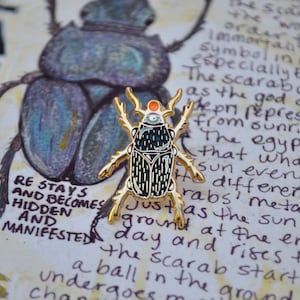 Scarab Beetle Enamel Pin, Insect Pin, Bug Pin, Entomology Pin, Beetle Pin, Scarab Beetle, Insect Jewelry, Lapel Pin, Mini Pin, Enamel Pin