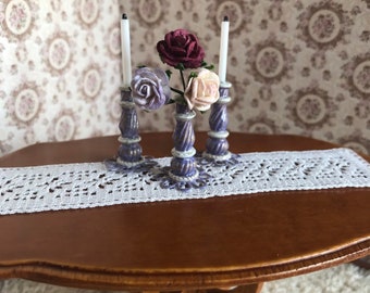 Lovely dollhouse candelabra set and vase