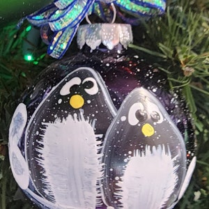 Single, hand painted Penguin ornament image 8