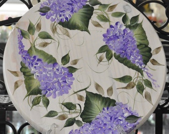 Hand painted, Choice of Floral, wood lazy susan