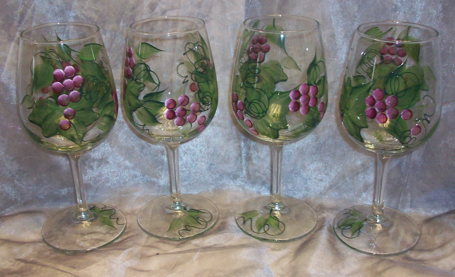 Hand Painted Wine Glass - Art Deco Wine - Original Designs by