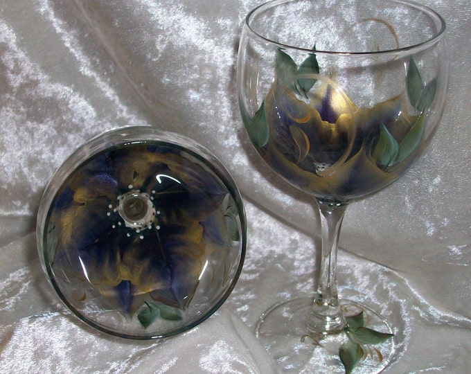 3-Dimension,Poinsettia Wine glass