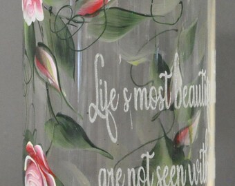 10"  Hand Painted  Cylinder Vase, Choice of design