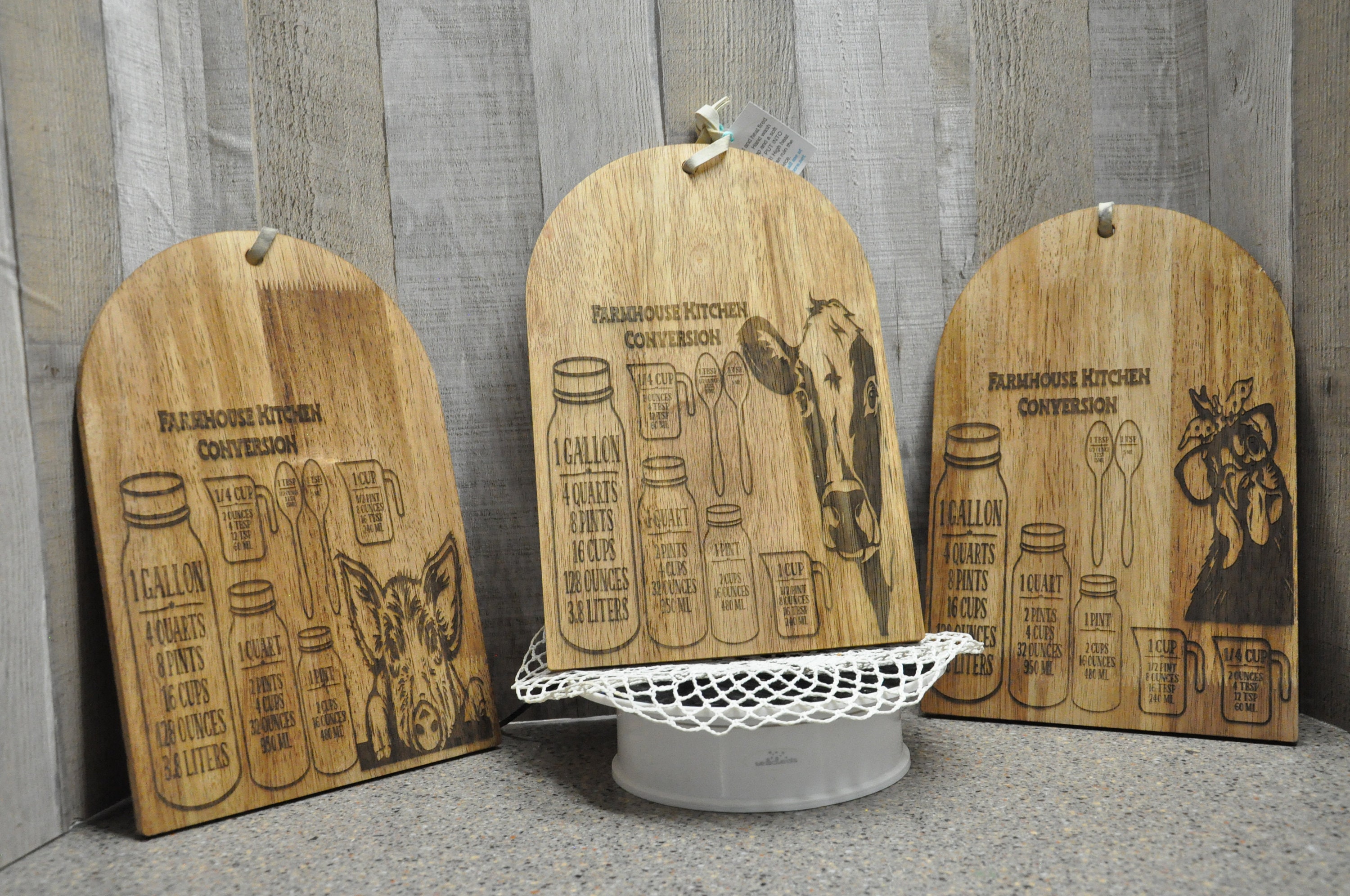 Laser engraves cutting board