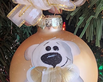 Single,  hand painted Polar Bear ornament