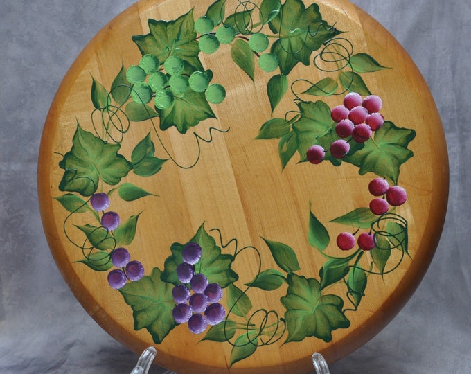 Hand painted, Choice of Fruit, wood lazy susan