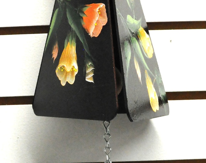 Hand painted floral metal wind chime