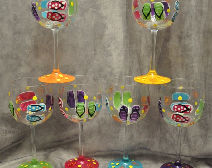 16 oz. Flip flop wine glass