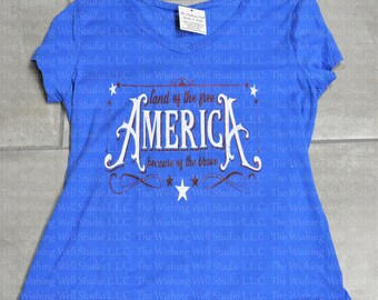America, Land of the Free because of the Brave t shirt, size medium