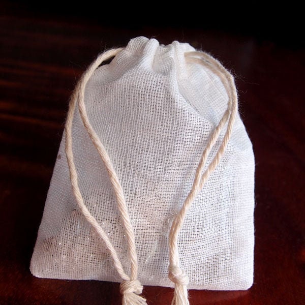 3" x 4" Cheesecloth Bags with Cotton Drawstring (12 Pack)