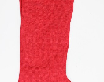 Red Burlap Stocking - 11"w x 19"h (1 Stocking)