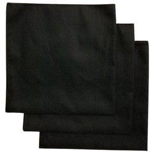 Made in the USA Solid Color Bandanas - Black (3 pack) 100% Cotton 22" x 22"