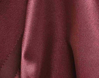 58/60 Wide Burgundy Crepe Back Satin Fabric by the yard