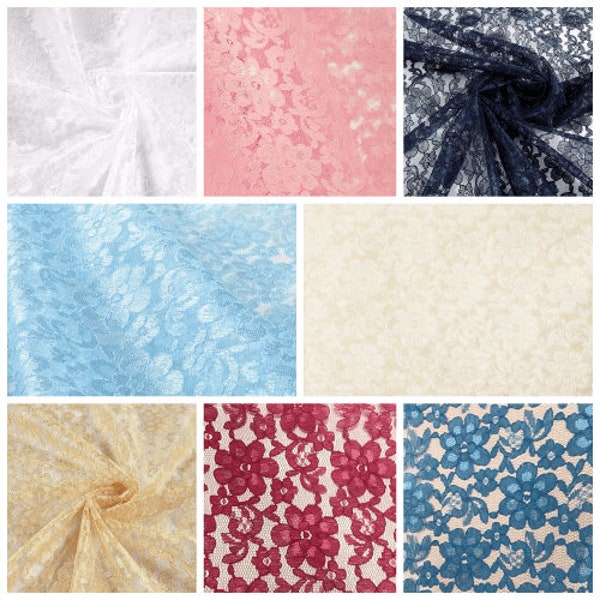 58/60" Raschel Lace Fabric (Various Colors) - By The Yard