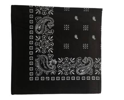 22x22 Black Paisley Bandana – Unisex Cotton Style Bandanna