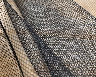 58/60" Black Hard Net Crinoline Fabric (100% Polyester) - By The Yard