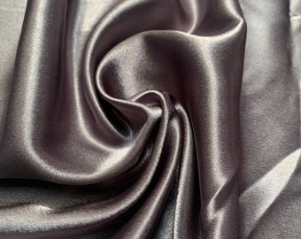 58/60 Wide Charcoal Crepe Back Satin Fabric by the yard