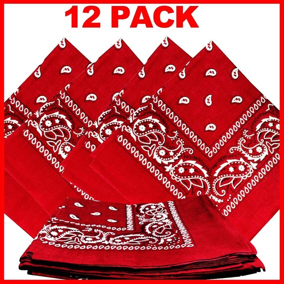 Red Paisley Bandanas 12 Pack 22