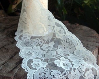 6" Ivory Lace Ribbon 10 Yard Roll - Premium Floral Design