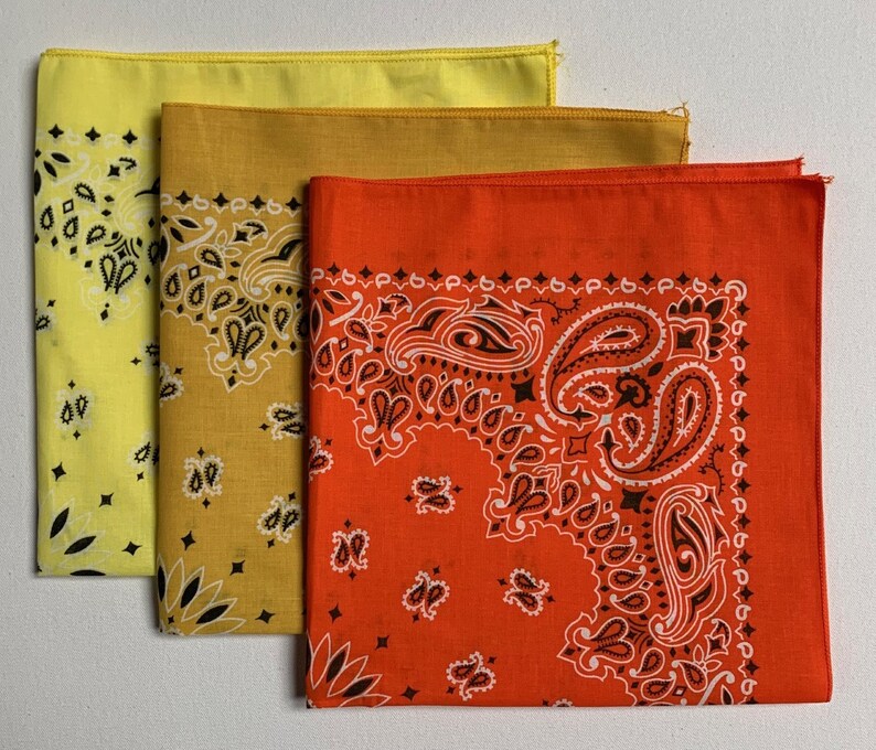 6 Bandane USA In Cotone 100%, Assortimento Casuale Fantasia Paisley, 22 Pollici
